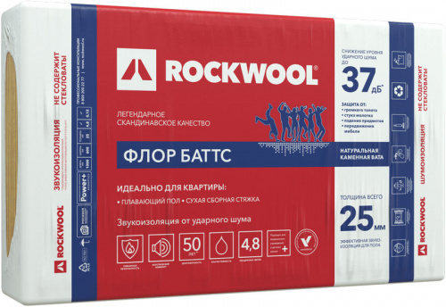 Утеплитель Rockwool Флор Баттс 1000*600*30